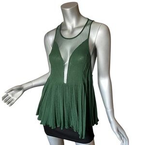 Mustard Seed Buckle Women’s MEDIUM Tank Top Flowy Green Sleeveless Blouse Sexy.